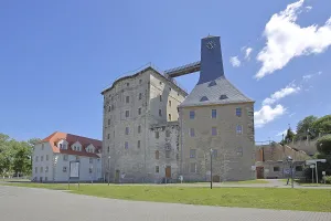 Historic Borlachturm with clock and Witzlebenturm