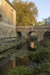 Historic bridge between the manor and castle over the moat