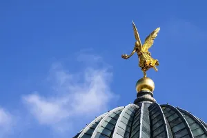 Detail of a historic building in Dresden