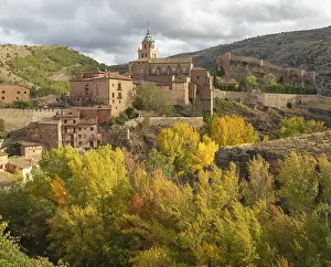 Historic buildings on hillside medieval village of Albarracin