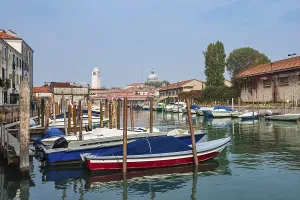 Historic buildings in the historic centre of Venice in Italy