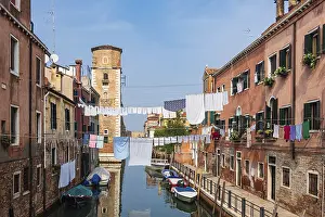 Historic buildings in the historic centre of Venice in Italy
