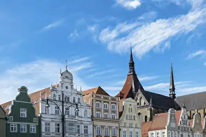 Historic buildings on the Neuer Markt in Rostock