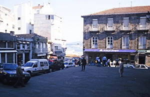 Historic buildings in the old part of the city centre, Vigo, Spain 1999