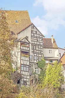 Historic buildings on and on the city wall in Rottweil