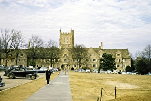 Historic buildings on the West Campus of Duke University, Durham, North Carolina, USA around 1953