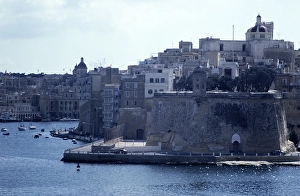 Historic city centre of Valletta, Malta, seen from the ship, 1998, Europe