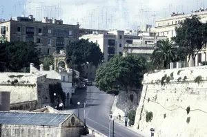 Historic city centre of Valletta, Malta, seen from the ship, 1998, Europe
