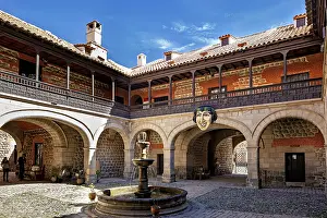 Category Cities DE Prints: A historic courtyard with a central fountain