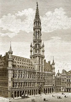 Historic drawing, Brussels Town Hall