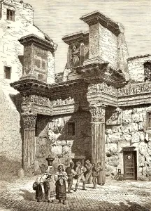 Historic drawing, entrance to the Forum of Nerva