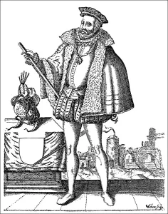 Historic drawing, portrait of Don Luis de Zuniga y Requesens