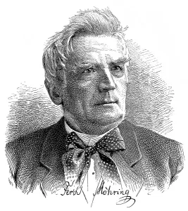 Historic drawing, portrait of Ferdinand Moehring