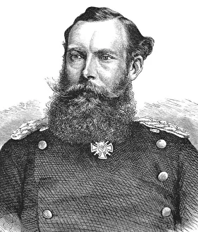 Historic drawing, portrait of Hans Heinrich XI