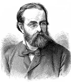Historic drawing, portrait of Josef Gabriel von Rheinberger