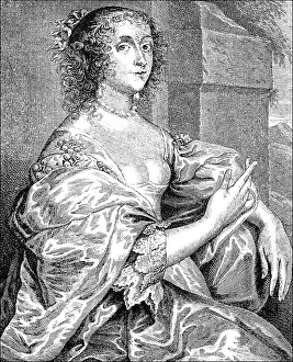 Historic drawing, portrait of Lucy Hay