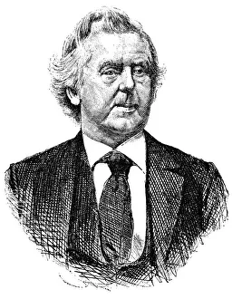 Historic drawing, portrait of Niels Wilhelm Gade