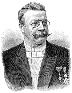 Historic drawing, portrait of Thomas Koschat