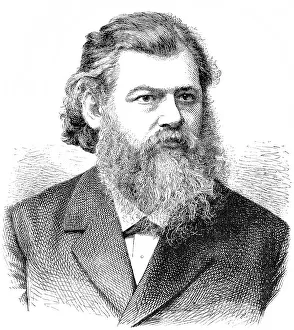 Historic drawing, portrait of Victor Ernst Nessler