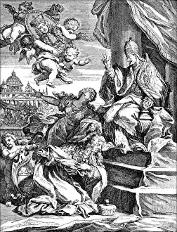 Historic drawing, the reintroduction of papism in England