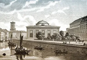 Historic drawing, Thorvaldsen Museum in Copenhagen