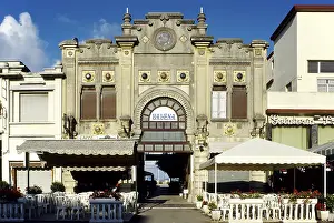 Historic facade of the Balena baths