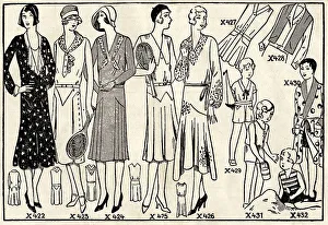 Historic fashion, drawing, Magazin der Hausfrau