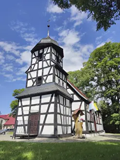 Historic half-timbered church in Pomerania