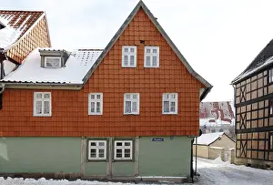 Historic half-timbered house, new wall claddings