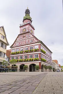 Historic half-timbered house in the town centre with detailed architecture