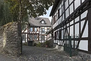 Historic half-timbered houses in the old town of braunfels