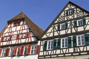 Historic half-timbered houses in Schwabisch Hall