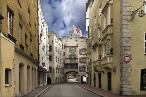 Historic houses and gate on Bruckgasse