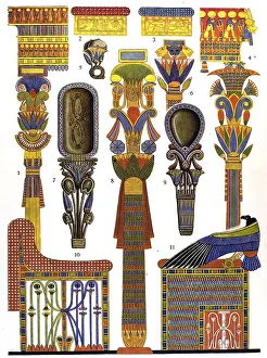 Historic illustration, Egyptian ornaments