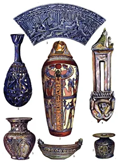 Historic illustration, Egyptian ornaments