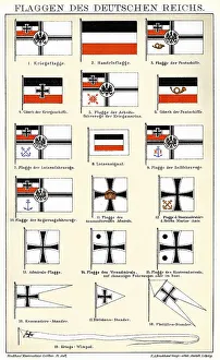 Historic illustration of flags of German Empire