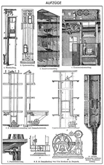 Historic illustration, lift constructions
