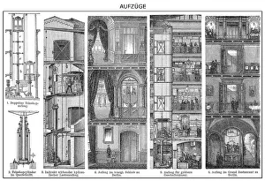 Historic illustration, lift constructions
