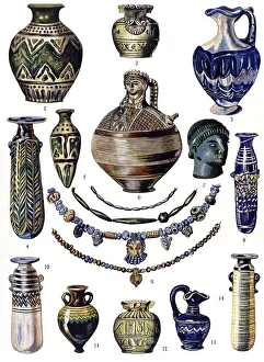 Historic illustration, Phoenician ornaments