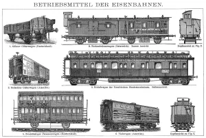 Historic illustration, special railway wagons