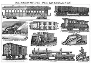 Historic illustration, special railway wagons