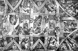 Historic image of A part of the ceiling of the Sistine Chapel
