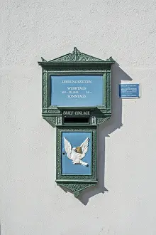 Historic letterbox, called Basler-Dybli-Briefkasten