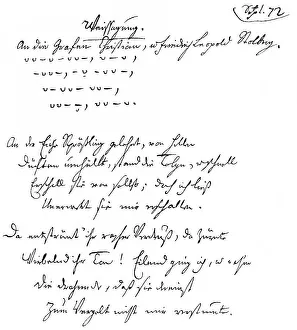 Historic manuscript, 1771, ode by Friedrich Gottlieb Klopstock