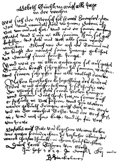 Historic manuscript of Jacob Boehme
