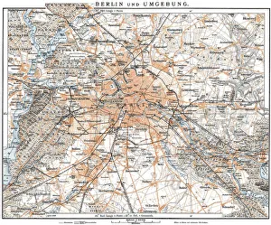 Historic map of Berlin, Germany