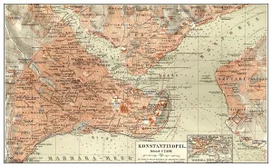 Historic map of Constantinople