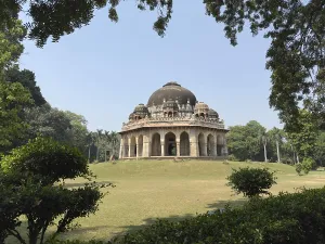 Historic mausoleum with dominating dome