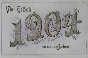 Historic New Year's card with the year 1904