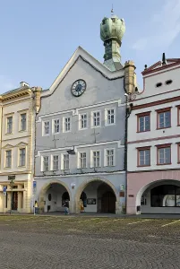 Historic old town of Litomerice on the Labe or Elbe river